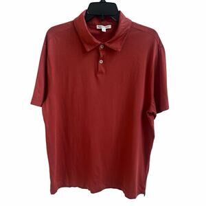 Forty Five Mens Supima Cotton Polo Shirt Short Slv Shirt M Terracota Red